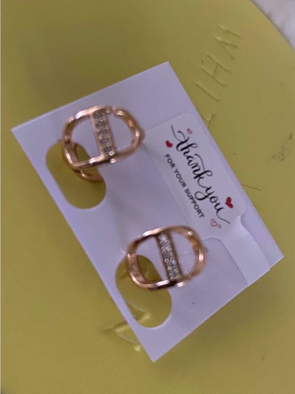 Rose Gold Crystal Buckle Hoop Earrings